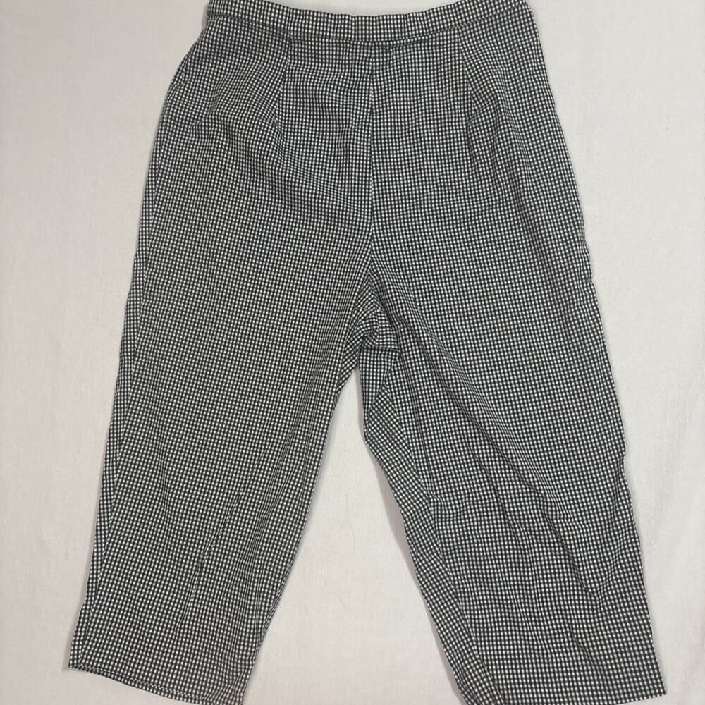Briggs Gingham Black/White Capri Pants Womens Size 12 Side Zip